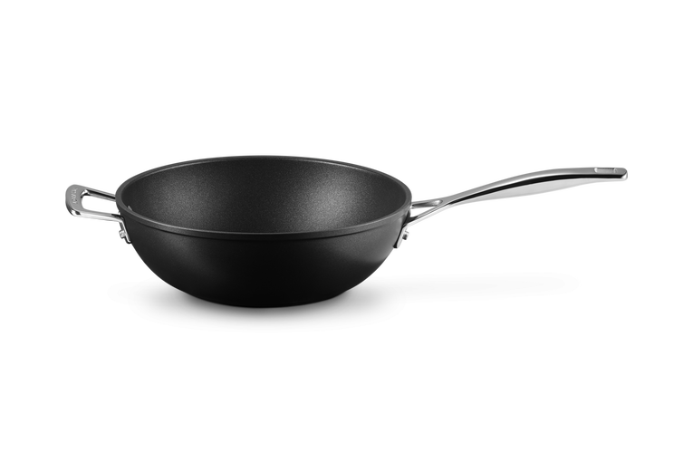 Le Creuset Sartén wok de aluminio antiadherente con asa de soporte