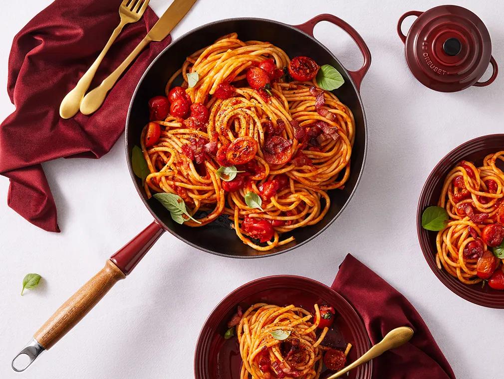 Pasta clásica con tomates cherry