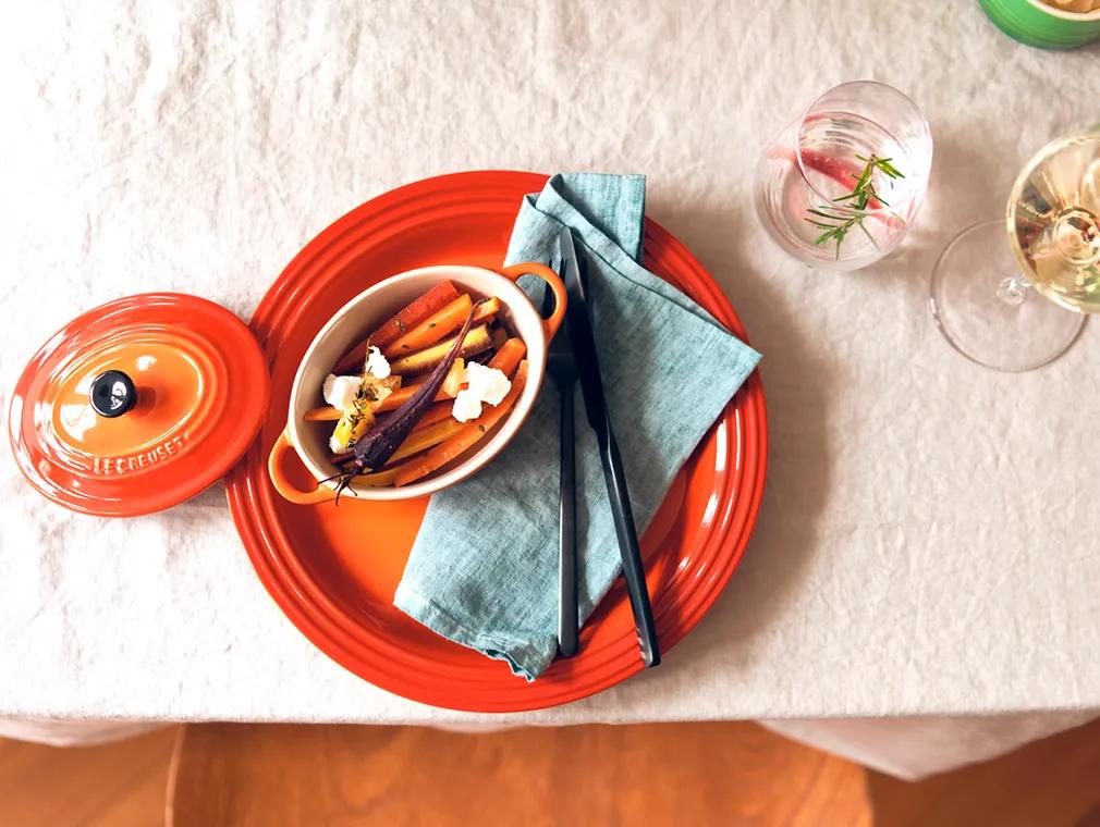 Zanahorias de colores con queso de cabra