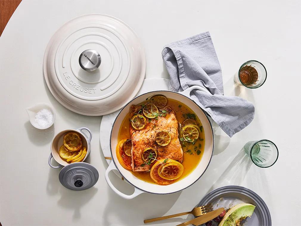 Salmón cítrico al horno con vino blanco y miel