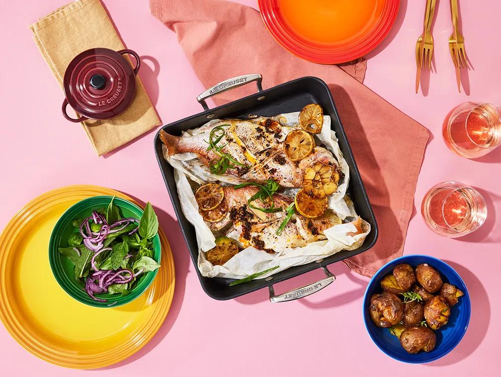 Pescado al horno con mantequilla de limón