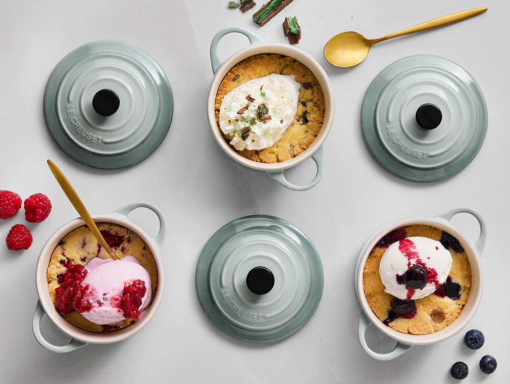 Minigalletas en cacerola con helado