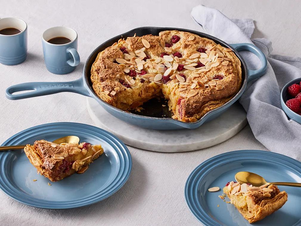 Tarta de Almendras y Frambuesas en Skillet